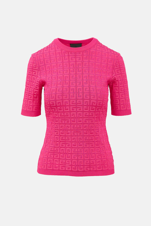 Givenchy 4G Jacquard Short Sleeve Sweater