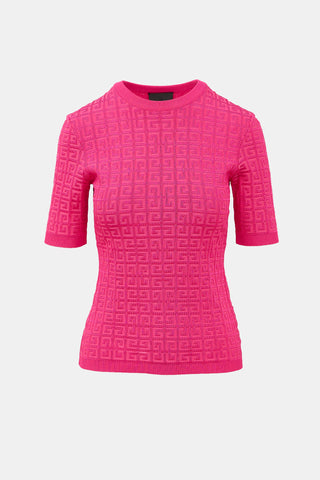Givenchy 4G Jacquard Short Sleeve Sweater