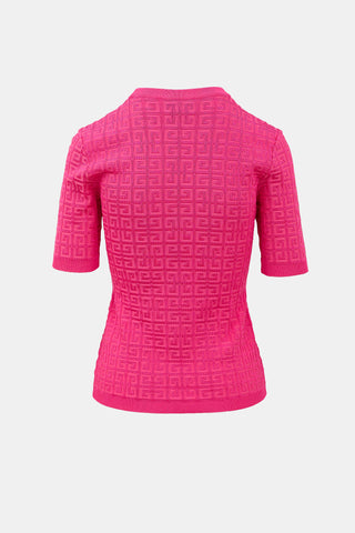 Givenchy 4G Jacquard Short Sleeve Sweater