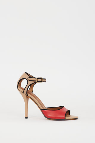 Givenchy Beige & Red Leather Heel