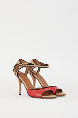 Givenchy Beige & Red Leather Heel