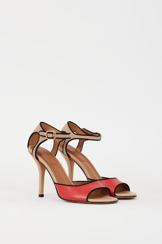 Givenchy Beige & Red Leather Heel