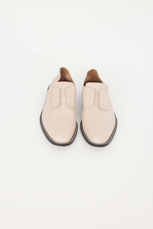 Givenchy Beige Leather & Silver Chain Loafer