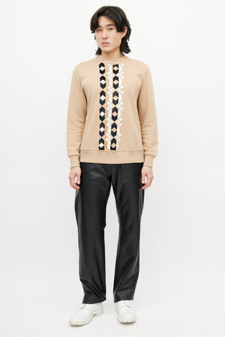 Givenchy Beige & Multicolour Argyle Patch Sweatshirt