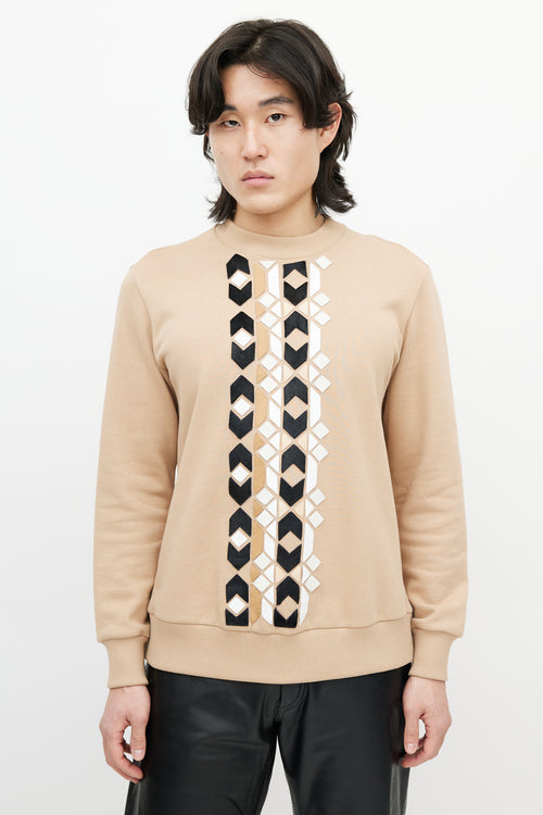 Givenchy Beige & Multicolour Argyle Patch Sweatshirt