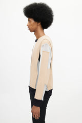 Givenchy Beige & Multicolour Panelled Mesh Sweater