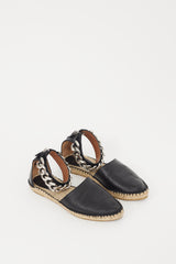 Givenchy Black & Beige Leather Maremma Espadrille