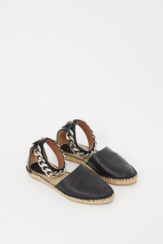 Givenchy Black & Beige Leather Maremma Espadrille