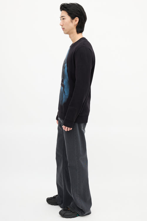 Givenchy Black & Blue Graphic Crewneck