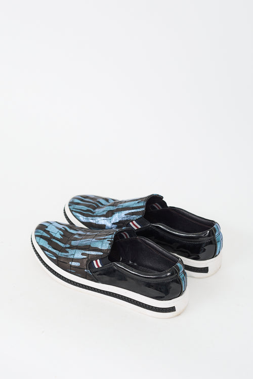 Givenchy Black & Blue Camo Slip On Sneaker