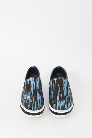 Givenchy Black & Blue Camo Slip On Sneaker