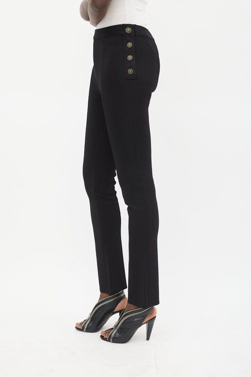 Givenchy Black Button Up Pintuck Slim Trouser