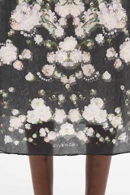 Givenchy Silk Floral Logo Scarf