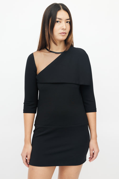 Givenchy Black Cut Out Asymmetrical Sheath Dress