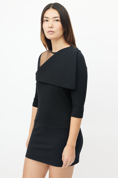 Givenchy Black Cut Out Asymmetrical Sheath Dress