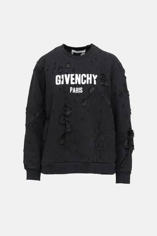 Givenchy Distressed Layered Logo Sweatshirt
