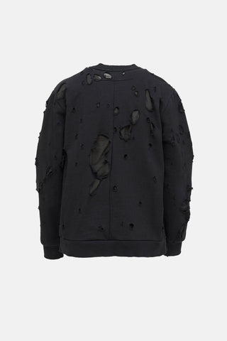 Givenchy Distressed Layered Logo Sweatshirt