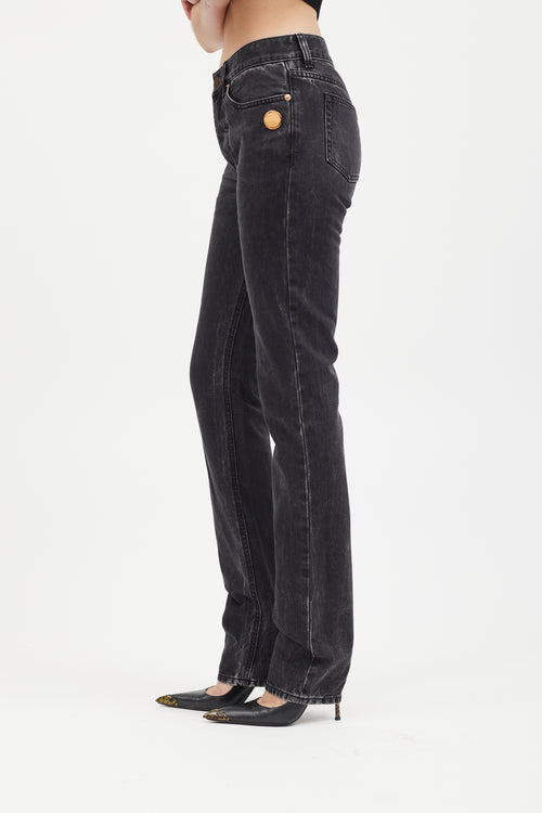 Givenchy Washed Black & Rose Gold Slim Leg Jeans