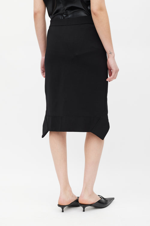 Givenchy Black Knit High Low Skirt