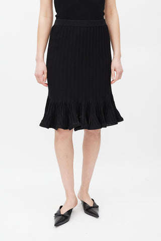 Givenchy Black Knit Ruffled Skirt