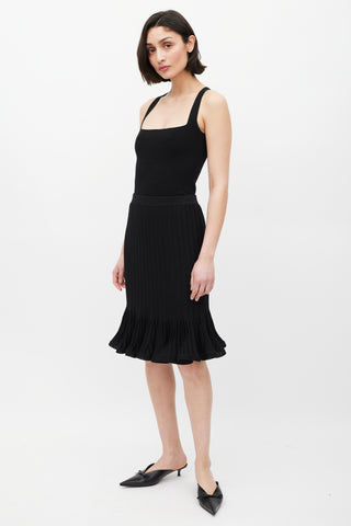 Givenchy Black Knit Ruffled Skirt