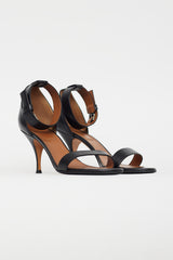 Givenchy Black Leather Ankle Strap Heel