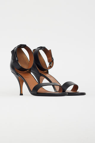 Givenchy Black Leather Ankle Strap Heel