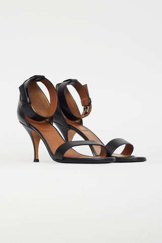 Givenchy Black Leather Ankle Strap Heel