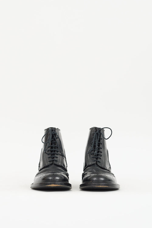 Givenchy Black Leather Brogue Boot