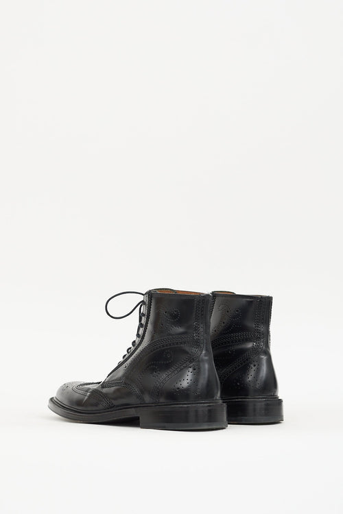 Givenchy Black Leather Brogue Boot