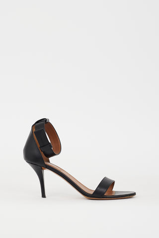 Givenchy Black Leather Infinity Ankle Wrap Heel