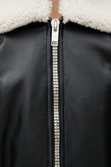 Givenchy Black Leather & Shearling Collar Jacket