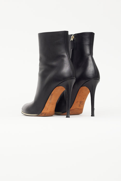 Givenchy Black Leather Stiletto Ankle Boot