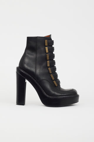Givenchy Black Leather Strappy Ankle Boot