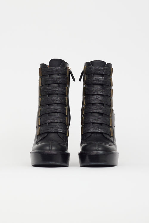 Givenchy Black Leather Strappy Ankle Boot
