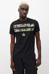 Givenchy Black & Multicolour Camo Star T-Shirt