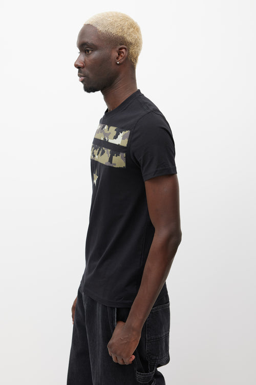 Givenchy Black & Multicolour Camo Star T-Shirt