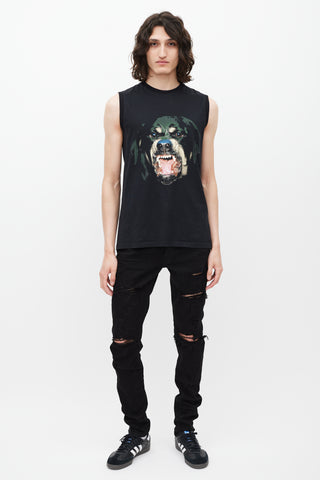 Givenchy Black & Multicolour Graphic Tank Top