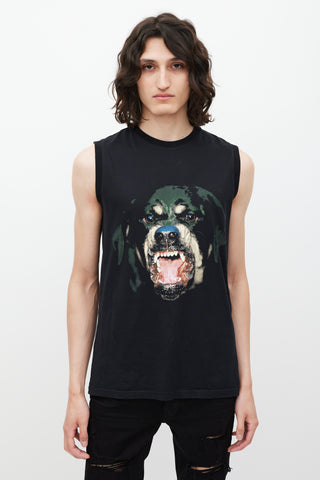 Givenchy Black & Multicolour Graphic Tank Top