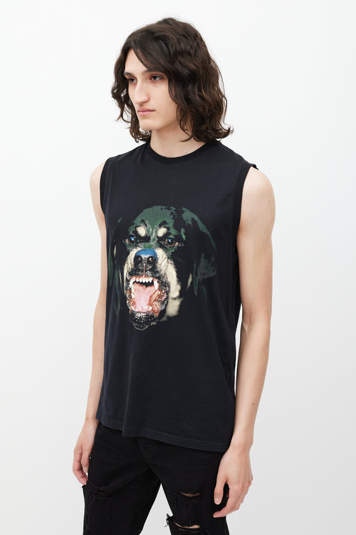 Givenchy Black & Multicolour Graphic Tank Top