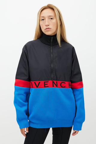Givenchy Black & Multicolour Panel Logo Jacket