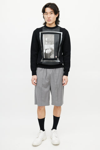 Givenchy Black & Multicolour Wool Face Sweater