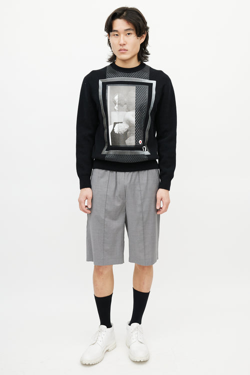 Givenchy Black & Multicolour Wool Face Sweater