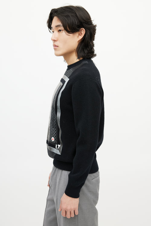 Givenchy Black & Multicolour Wool Face Sweater