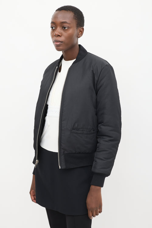 Givenchy Black Pixel Madonna Reversible Bomber Jacket