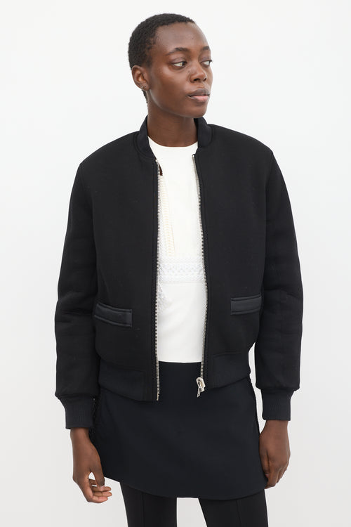 Givenchy Black Pixel Madonna Reversible Bomber Jacket