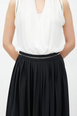 Givenchy Black Pleated Zip Skirt