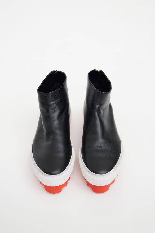 Black & Red Leather Skate Boot