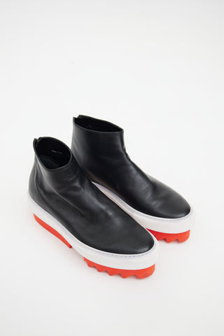 Black & Red Leather Skate Boot