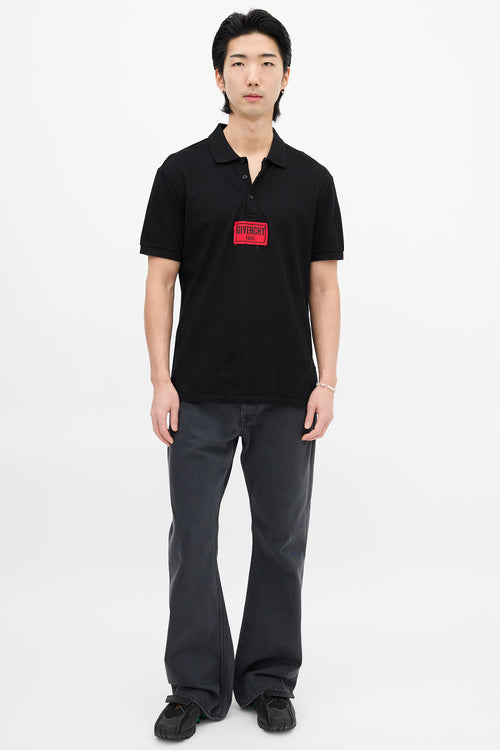 Givenchy Black & Red Patch Logo Polo